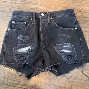 Levis 501 High Waisted Denim Shorts